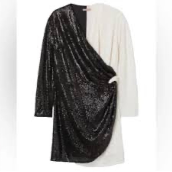 NWT H&M Black and White Sequin Dress - Picture 2 of 3